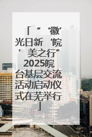 “‘徽’光日新‘皖’美之行”2025皖台基层交流活动启动仪式在芜举行