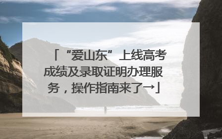 “爱山东”上线高考成绩及录取证明办理服务，操作指南来了→