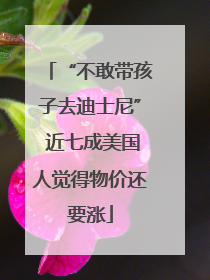 “不敢带孩子去迪士尼” 近七成美国人觉得物价还要涨