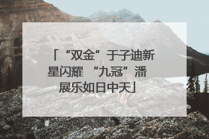 “双金”于子迪新星闪耀 “九冠”潘展乐如日中天