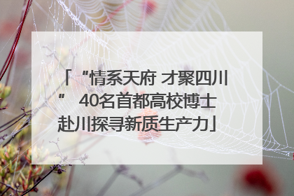 “情系天府 才聚四川” 40名首都高校博士赴川探寻新质生产力
