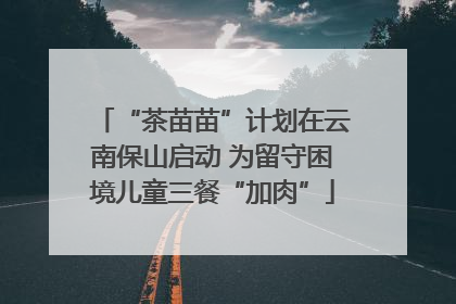 “茶苗苗”计划在云南保山启动 为留守困境儿童三餐“加肉”