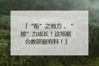 “衔”之有方，“接”力成长！这场联合教研超有料！
