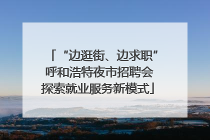 “边逛街、边求职” 呼和浩特夜市招聘会探索就业服务新模式