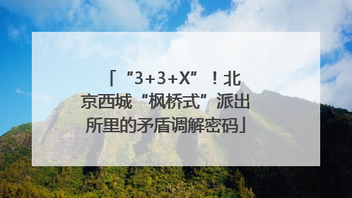 “3+3+X”！北京西城“枫桥式”派出所里的矛盾调解密码