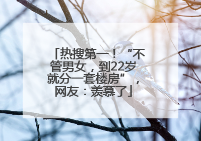 热搜第一！“不管男女，到22岁就分一套楼房”，网友：羡慕了