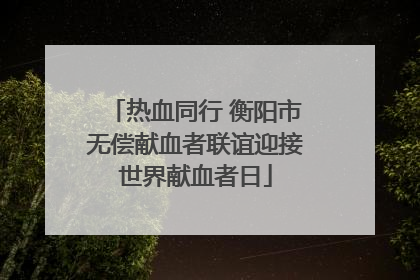 热血同行 衡阳市无偿献血者联谊迎接世界献血者日