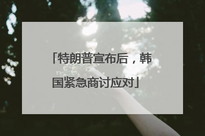 特朗普宣布后，韩国紧急商讨应对