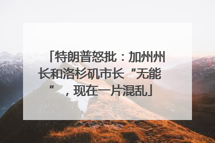 特朗普怒批：加州州长和洛杉矶市长“无能”，现在一片混乱
