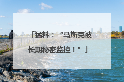 猛料：“马斯克被长期秘密监控！”