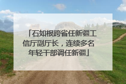 石如根跨省任新疆工信厅副厅长，连续多名年轻干部调任新疆