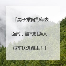 男子乘网约车去面试，被司机连人带车送进湖里！