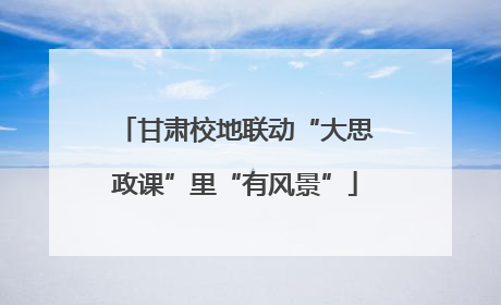 甘肃校地联动“大思政课”里“有风景”