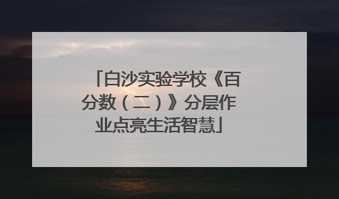 白沙实验学校《百分数（二）》分层作业点亮生活智慧