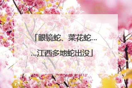 眼镜蛇、菜花蛇……江西多地蛇出没