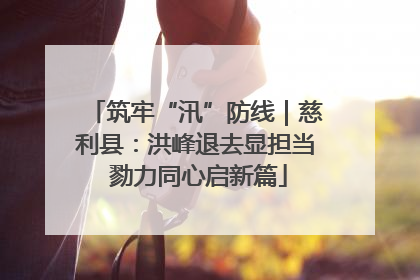 筑牢“汛”防线｜慈利县：洪峰退去显担当 勠力同心启新篇