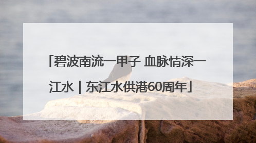 碧波南流一甲子 血脉情深一江水｜东江水供港60周年