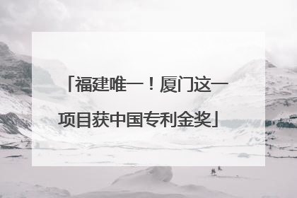 福建唯一！厦门这一项目获中国专利金奖