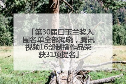 第30届白玉兰奖入围名单全部揭晓，腾讯视频16部制播作品荣获31项提名