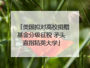 美国拟对高校捐赠基金分级征税 矛头直指精英大学