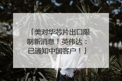 美对华芯片出口限制新消息！英伟达：已通知中国客户！