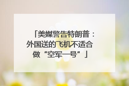 美媒警告特朗普：外国送的飞机不适合做“空军一号”