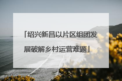 绍兴新昌以片区组团发展破解乡村运营难题