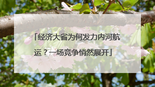 经济大省为何发力内河航运？一场竞争悄然展开