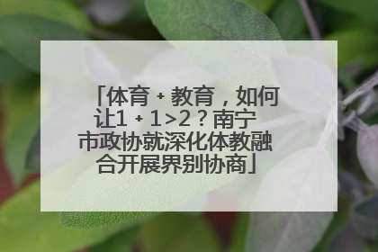 体育﹢教育，如何让1﹢1>2？南宁市政协就深化体教融合开展界别协商