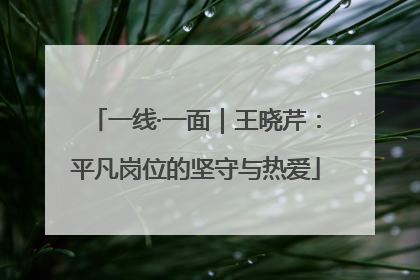 一线·一面｜王晓芹：平凡岗位的坚守与热爱