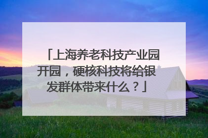 上海养老科技产业园开园，硬核科技将给银发群体带来什么？