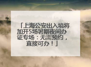 上海公安出入境将加开5场暑期夜间办证专场：无需预约，直接可办！