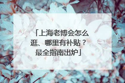 上海老博会怎么逛、哪里有补贴？最全指南出炉