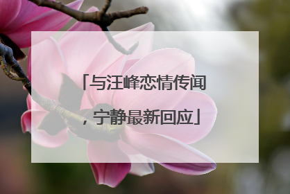 与汪峰恋情传闻，宁静最新回应
