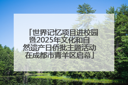 世界记忆项目进校园暨2025年文化和自然遗产日侨批主题活动在成都市青羊区启幕