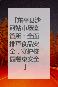 东平县沙河站市场监管所：全面排查食品安全，守护校园餐桌安全