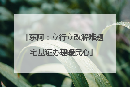 东阿：立行立改解难题 宅基证办理暖民心