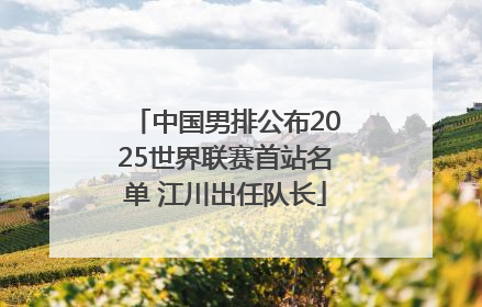 中国男排公布2025世界联赛首站名单 江川出任队长