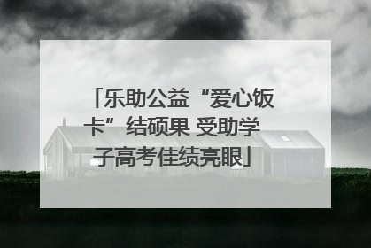 乐助公益“爱心饭卡”结硕果 受助学子高考佳绩亮眼