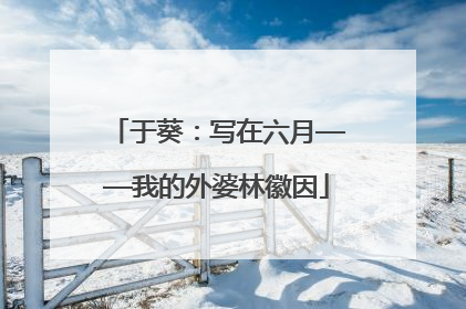 于葵：写在六月——我的外婆林徽因
