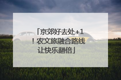 京郊好去处+1！农文旅融合路线让快乐翻倍