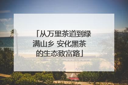 从万里茶道到绿满山乡 安化黑茶的生态致富路