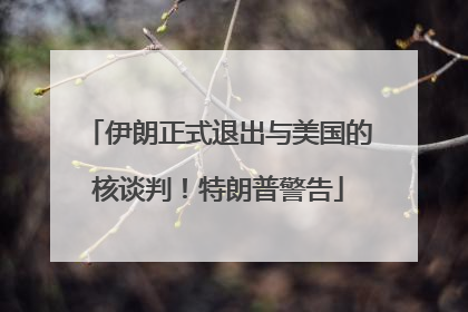 伊朗正式退出与美国的核谈判！特朗普警告