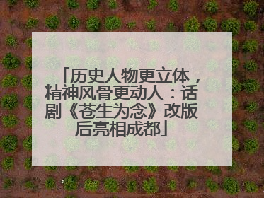 历史人物更立体，精神风骨更动人：话剧《苍生为念》改版后亮相成都