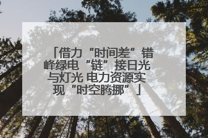 借力“时间差”错峰绿电“链”接日光与灯光 电力资源实现“时空腾挪”