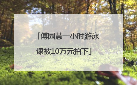 傅园慧一小时游泳课被10万元拍下