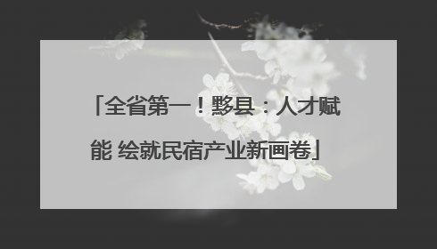 全省第一！黟县：人才赋能 绘就民宿产业新画卷