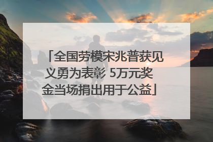 全国劳模宋兆普获见义勇为表彰 5万元奖金当场捐出用于公益