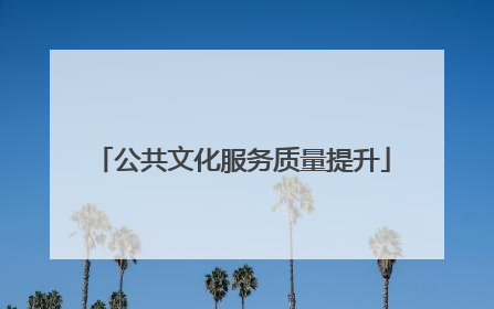 公共文化服务质量提升
