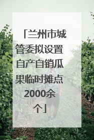兰州市城管委拟设置自产自销瓜果临时摊点2000余个
